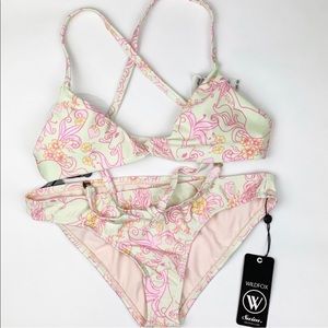 NWT Wildfox vintage unicorn print twist top bikini